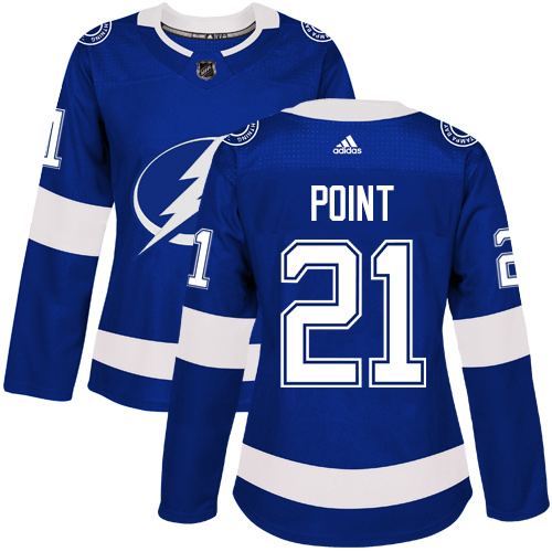 Adidas Tampa Bay Lightning #21 Brayden Point Blue Home Authentic Women Stitched NHL Jersey